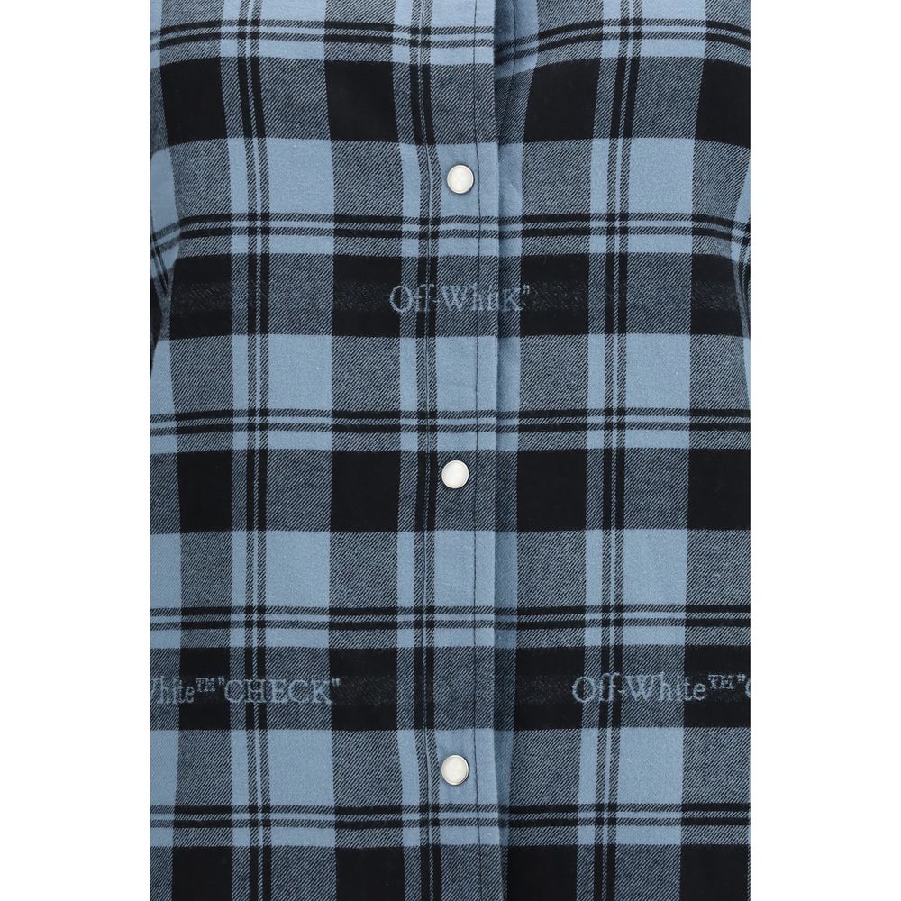 Blue Cotton Full-Length Jacket