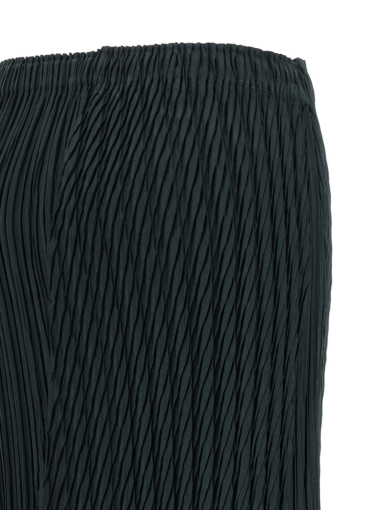 Blue Polyester Midi Skirt