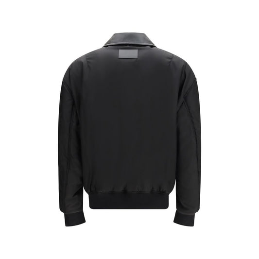 Black Nylon Bomber