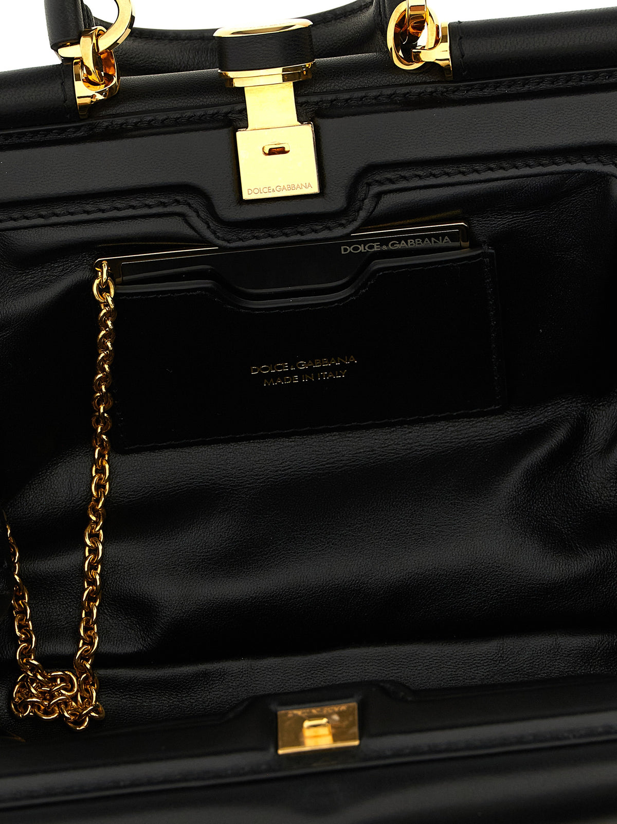 Black Lamb Leather Handbag