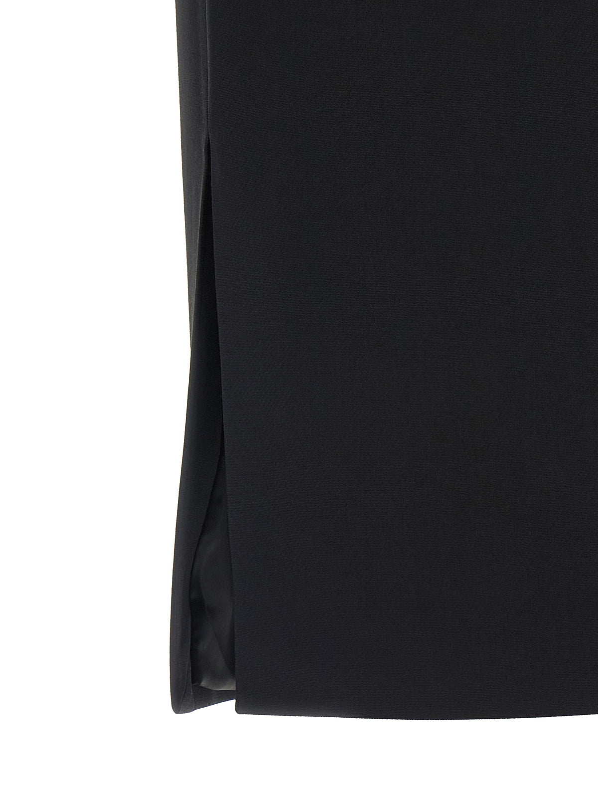 Black Wool Midi Skirt