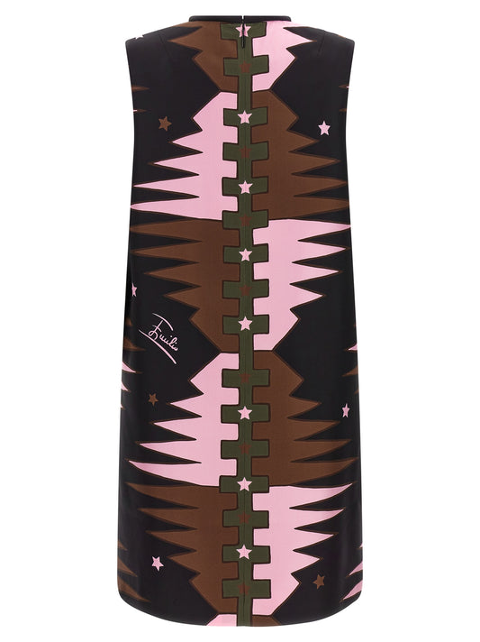 Multicolor Silk Short Dress