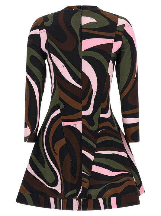 Multicolor Viscose Short Dress