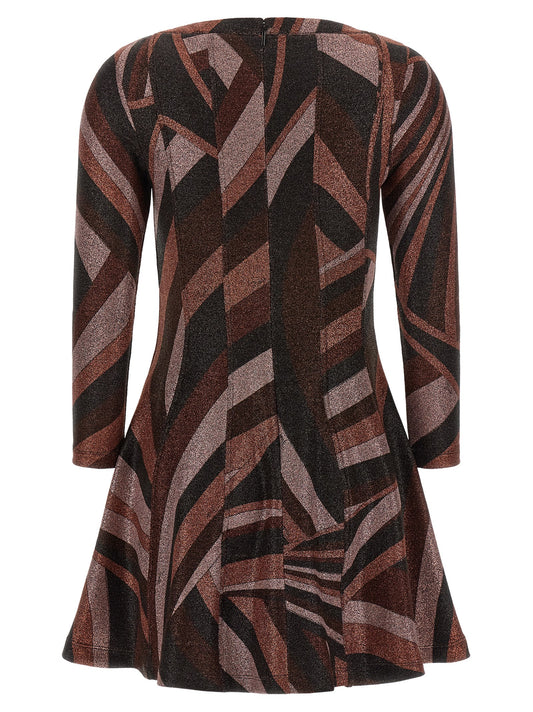 Bordeaux Polyamide Short Dress