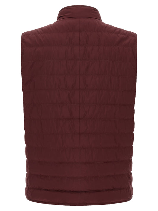 Bordeaux Polyester Sleeveless Jacket