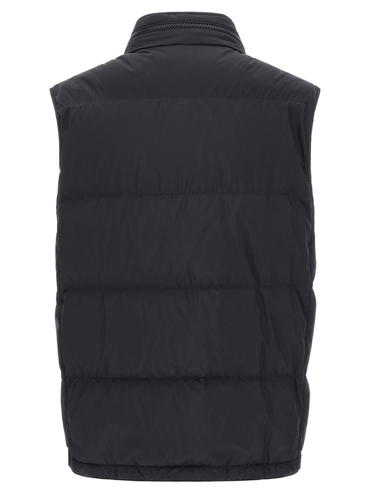 Blue Polyester Sleeveless Jacket