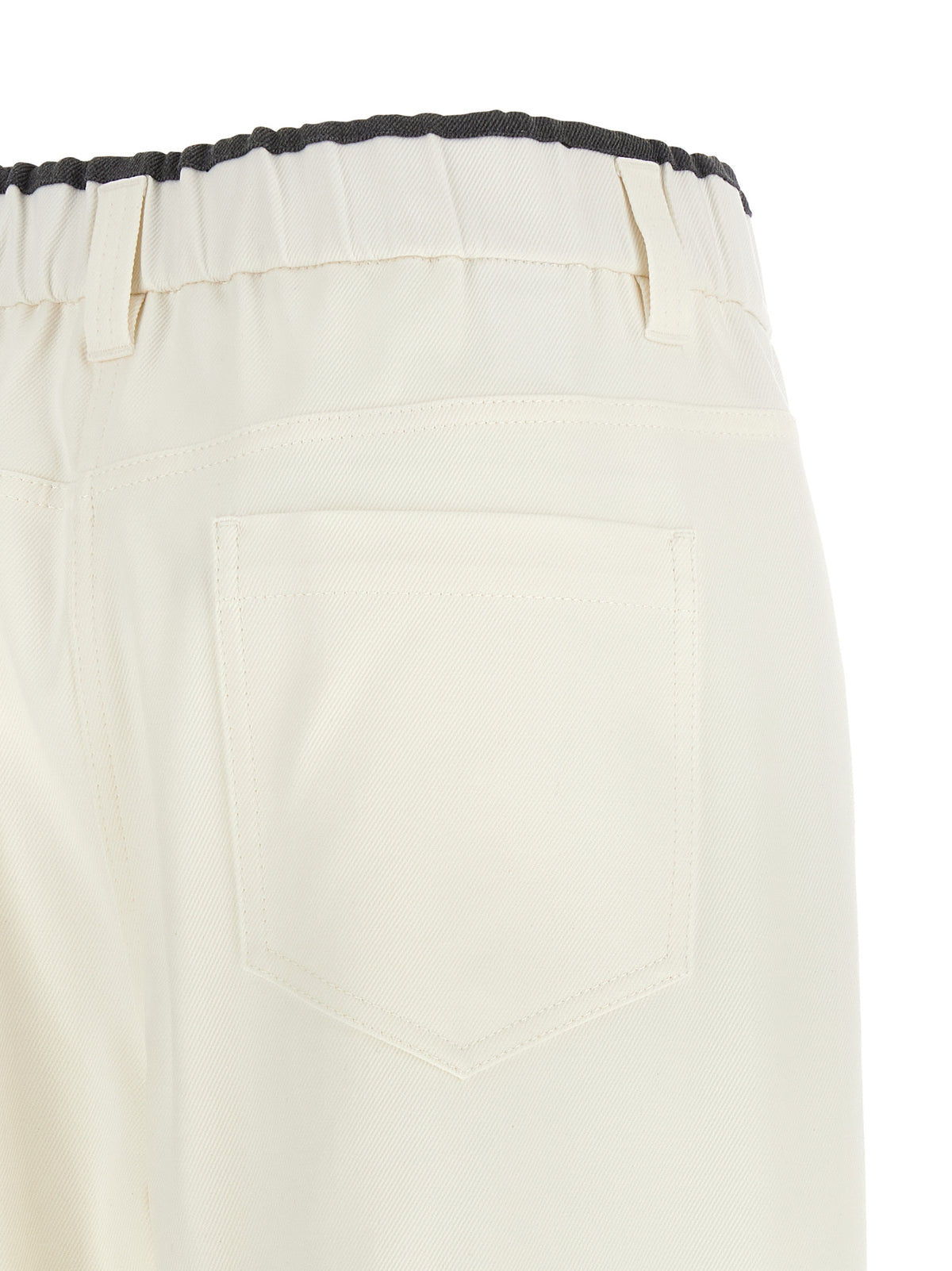 White Cotton Casual Pants