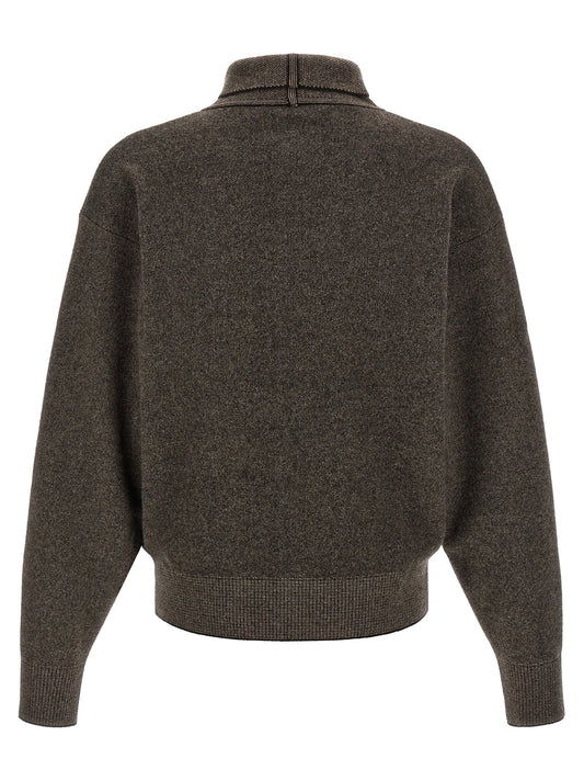 Brown Merino Wool Cardigan