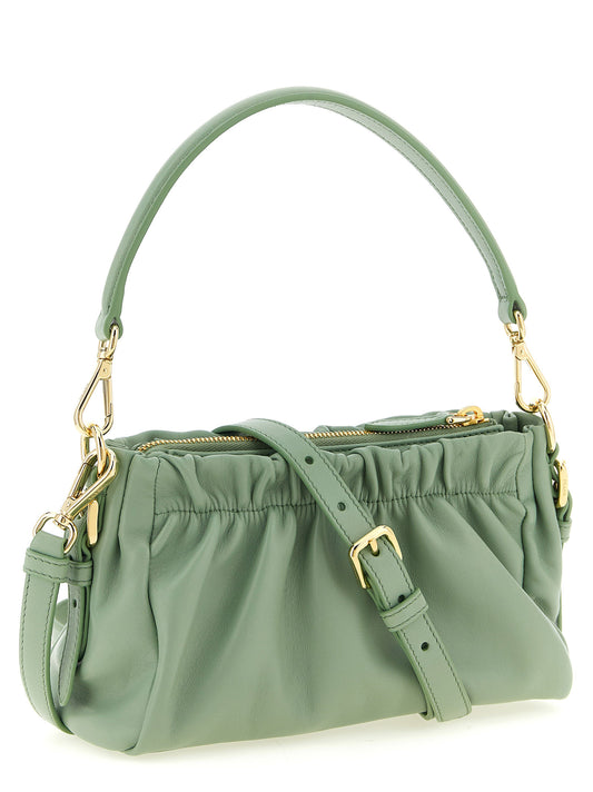 Bicolor Lamb Leather Shoulder Bag