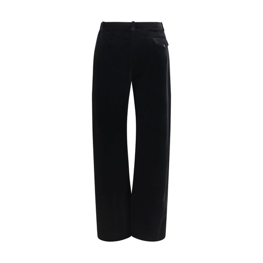 Black Viscose Casual Pants