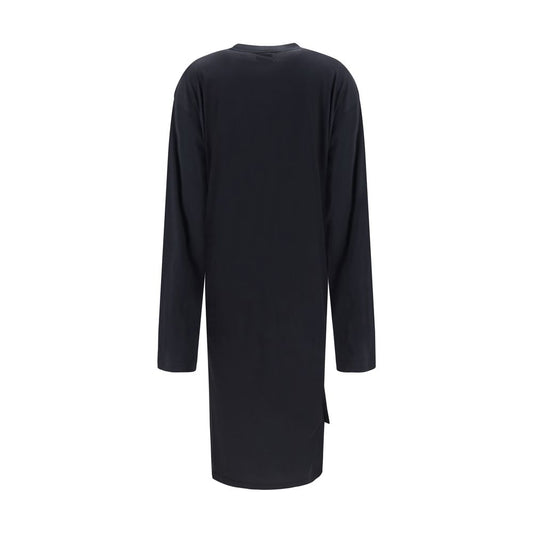 Black Cotton Casual Dress