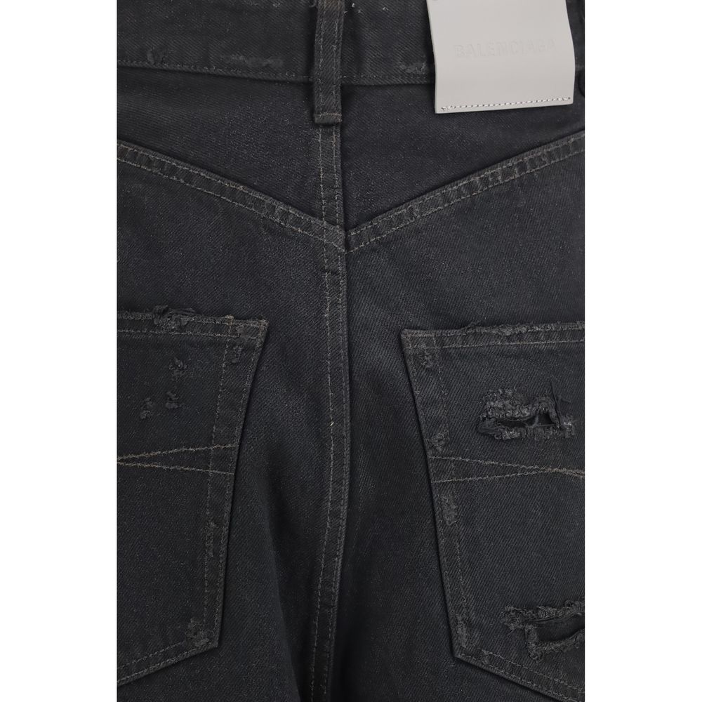 Black Cotton Casual Pants