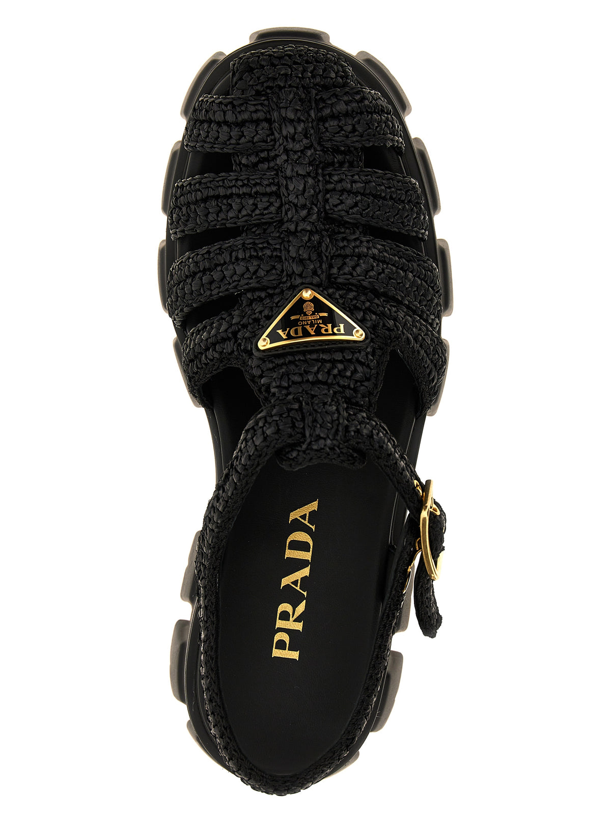 Black Viscose Platform Sandals