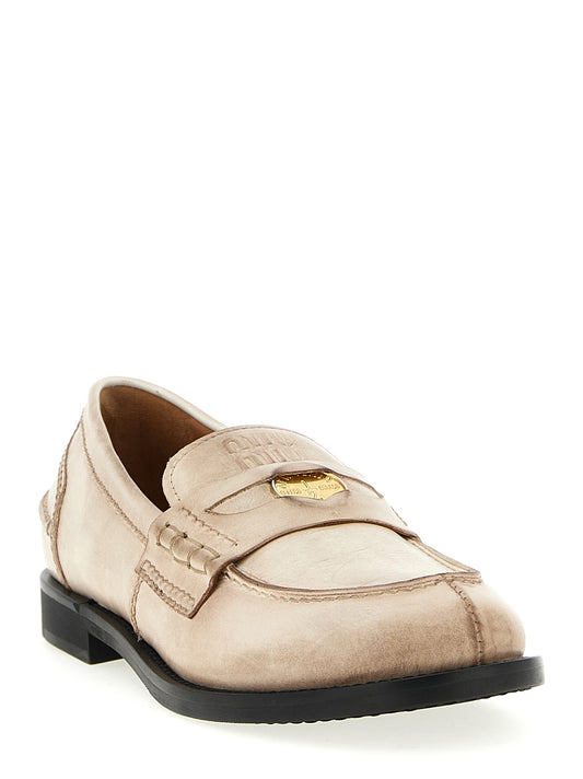 White Calfskin Slip-On Loafers