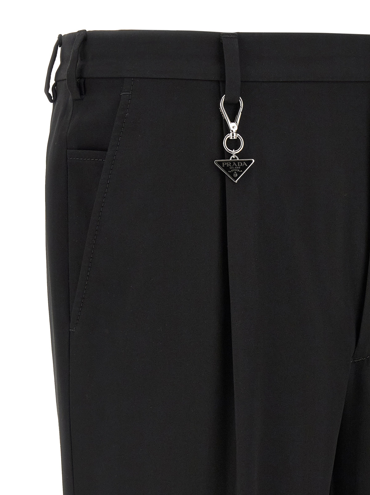 Black Cotton Casual Pants