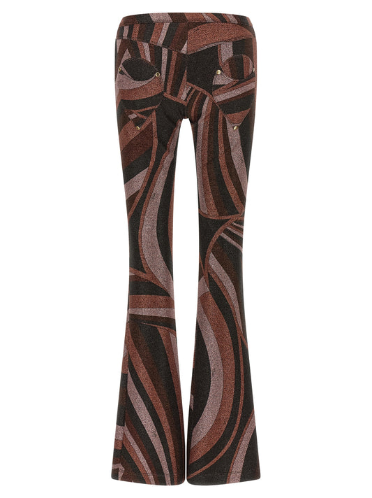 Bordeaux Polyamide Flared Pants