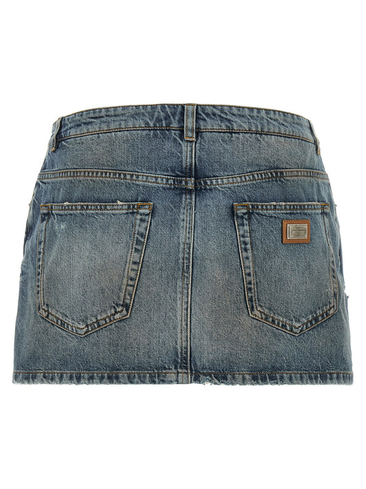 Blue Cotton Long Skirt