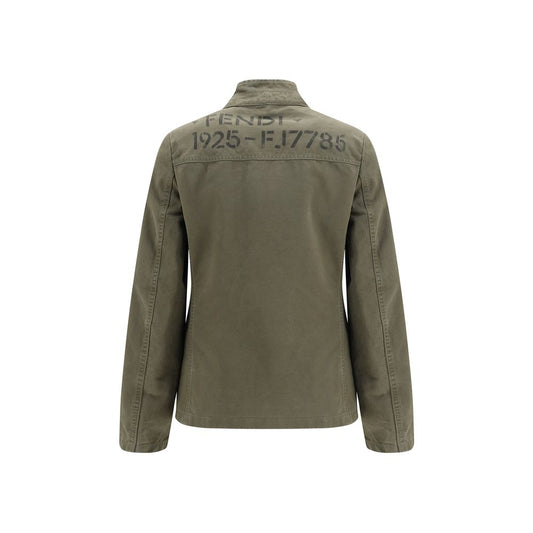 Bicolor Cotton Full-Length Jacket
