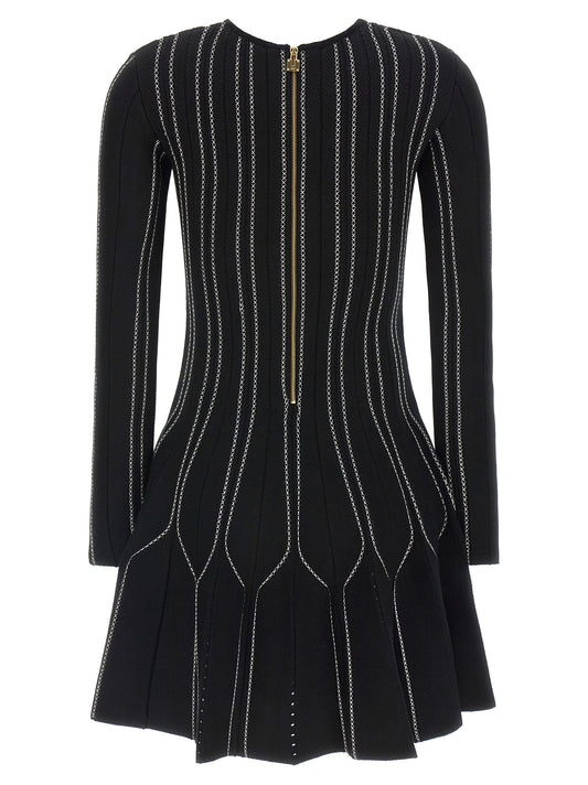 Black Viscose Short Dress