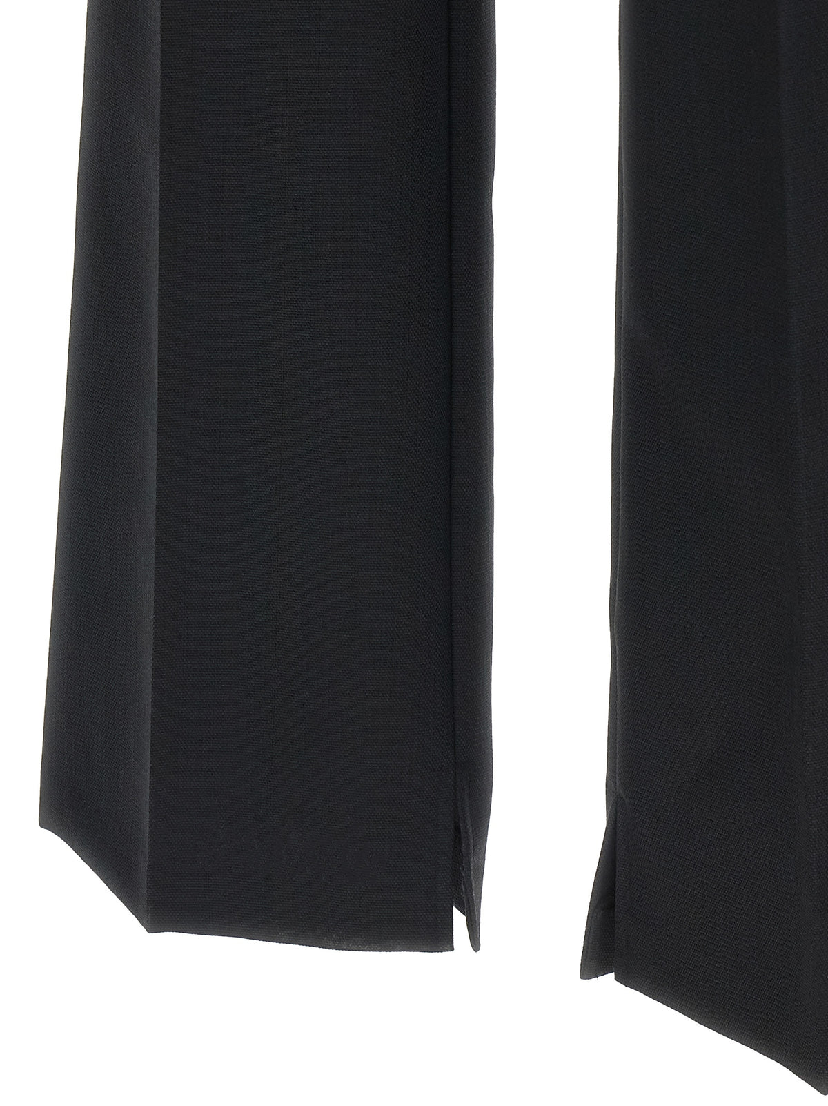 Black Virgin Wool Flared Pants