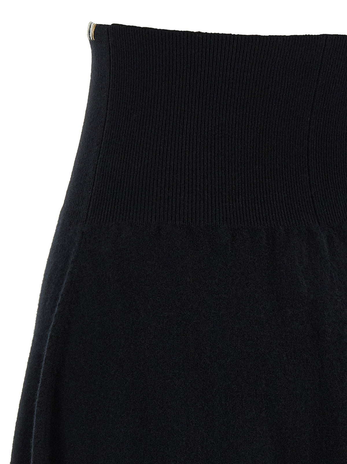 Black Cashmere Midi Skirt