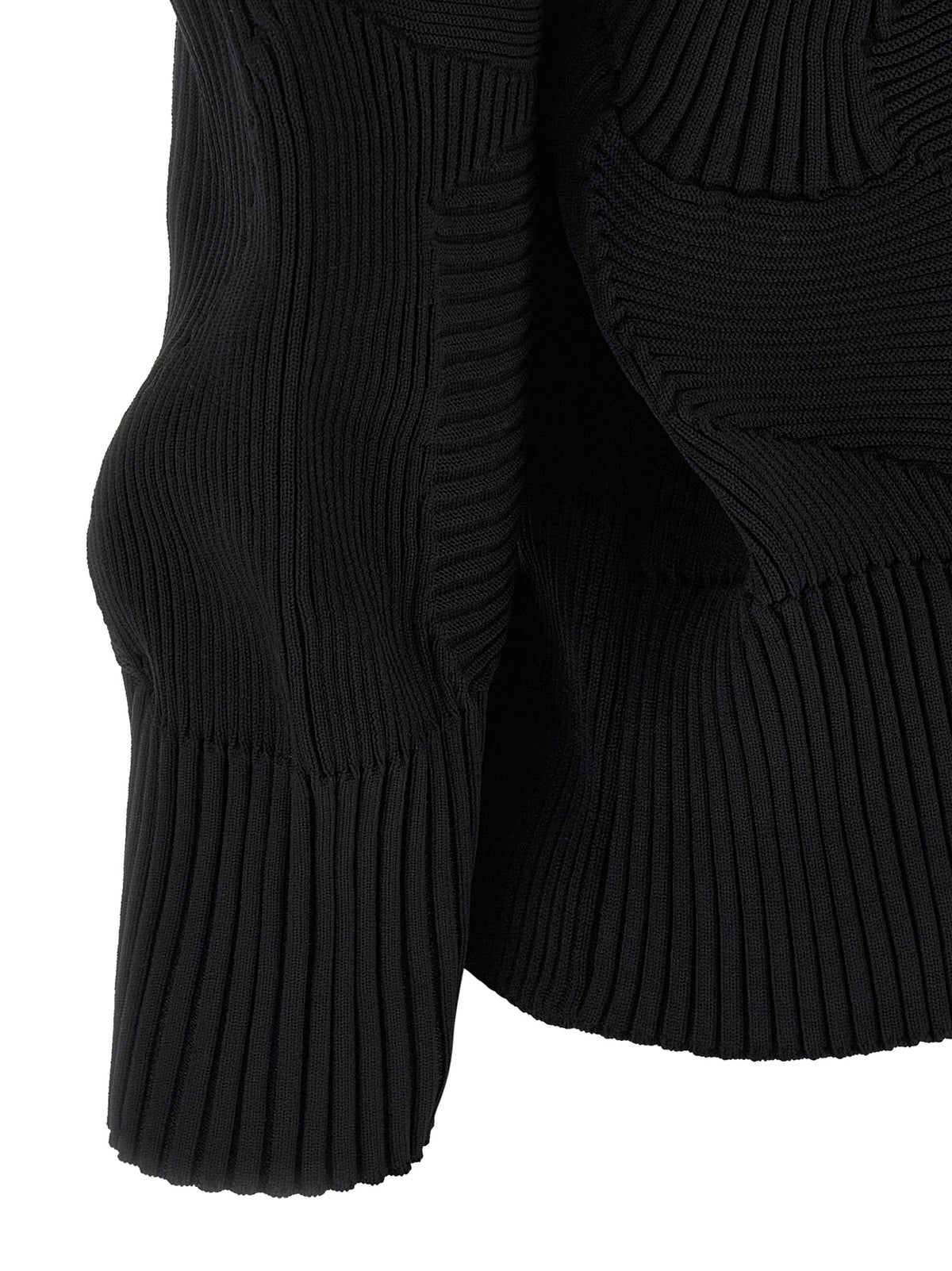 Black Polyester Full-Length Jacket