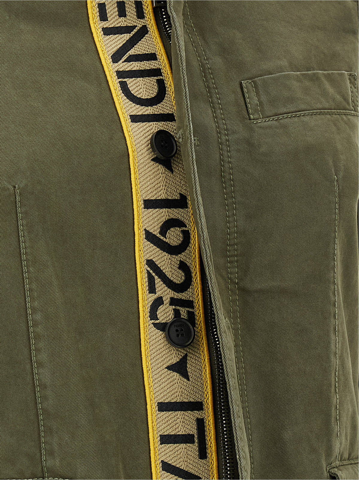 Bicolor Cotton Full-Length Jacket
