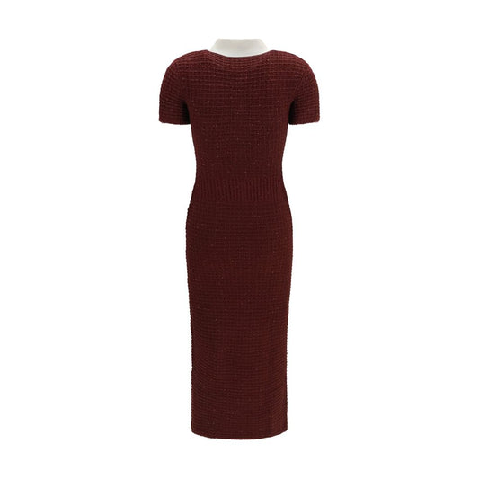 Bordeaux Polyester Casual Dress