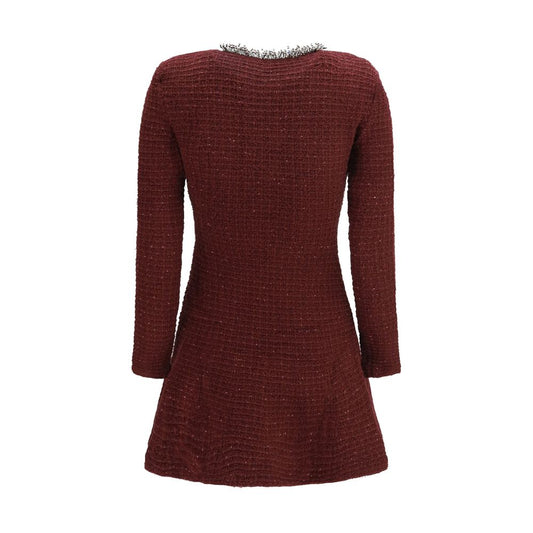 Bordeaux Polyester Casual Dress