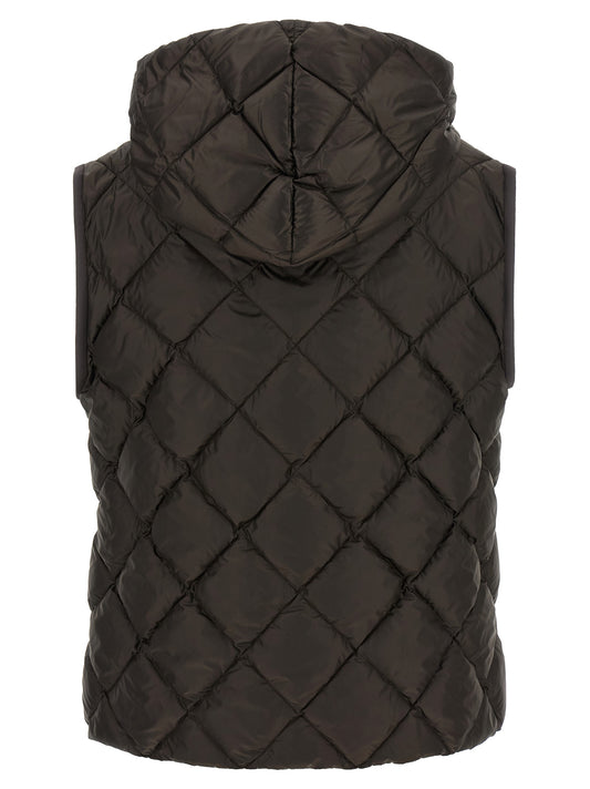 Brown Polyester Sleeveless Jacket