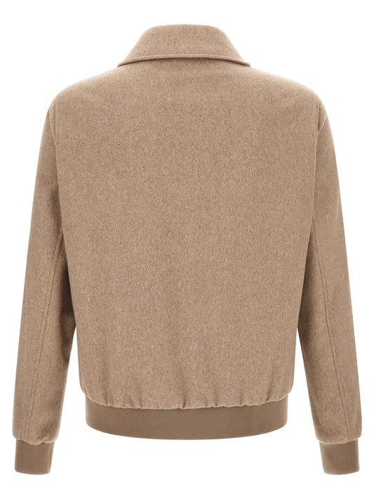 Beige Wool Full-Length Jacket