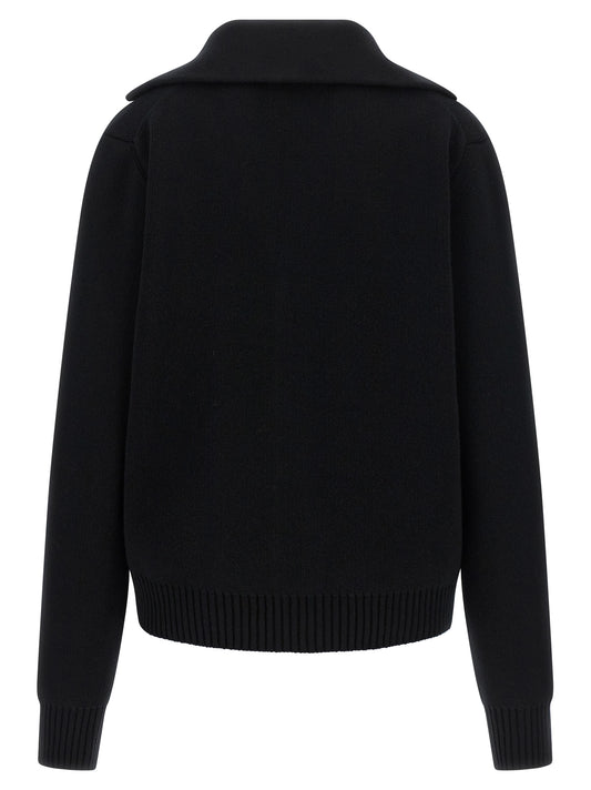 Black Virgin Wool Cardigan