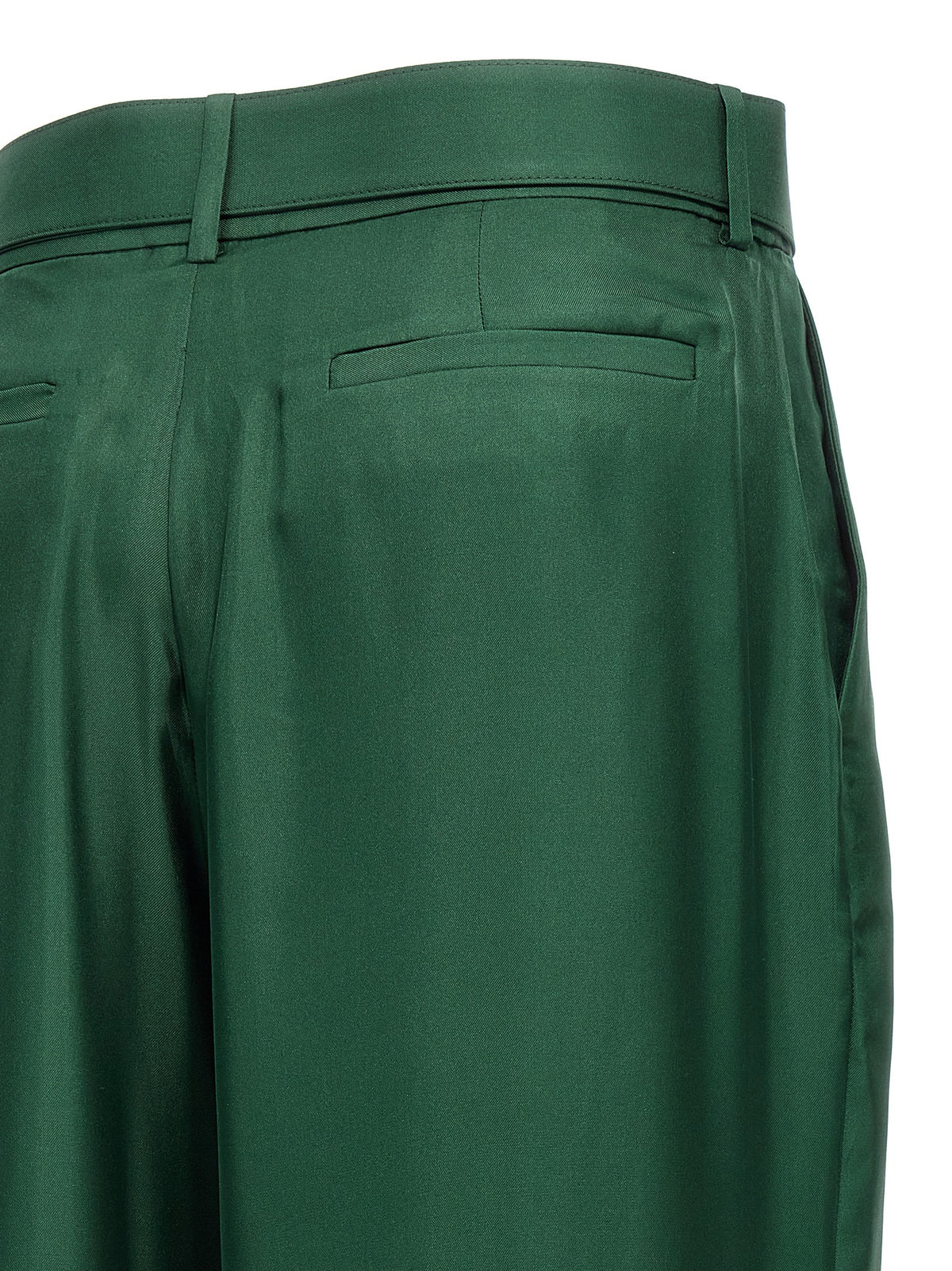 Bicolor Silk Casual Pants