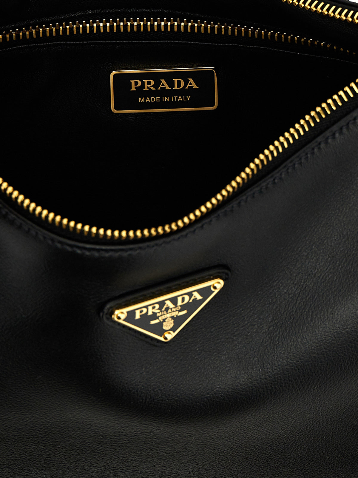 Black Calfskin Shoulder Bag
