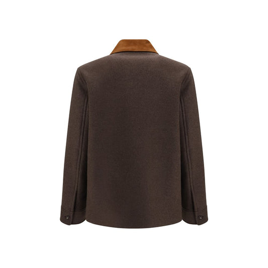 Brown Wool Oves Aries Full-Length Jacket