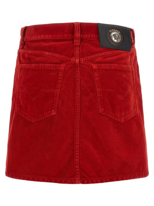 Red Cotton Long Skirt