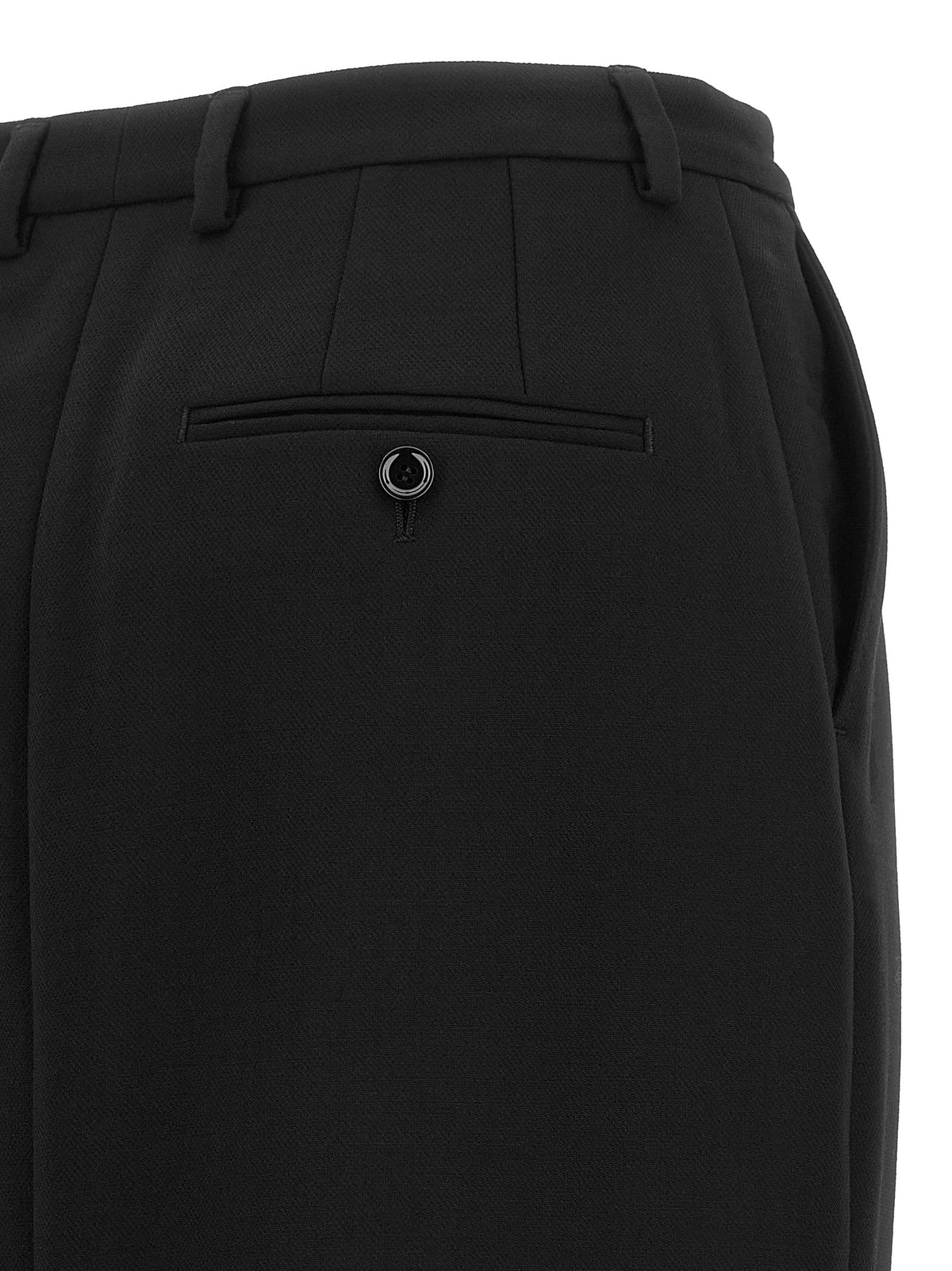 Black Virgin Wool Midi Skirt