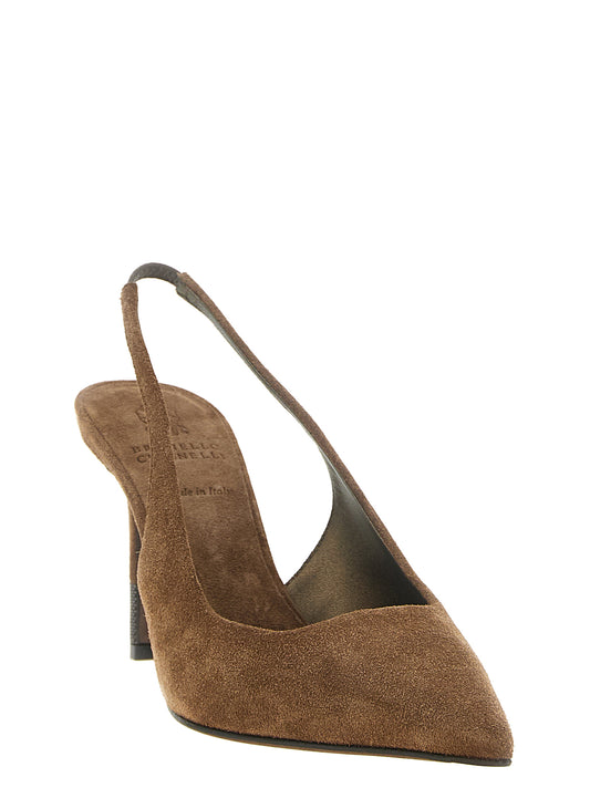 Brown Calfskin High Heel Pumps