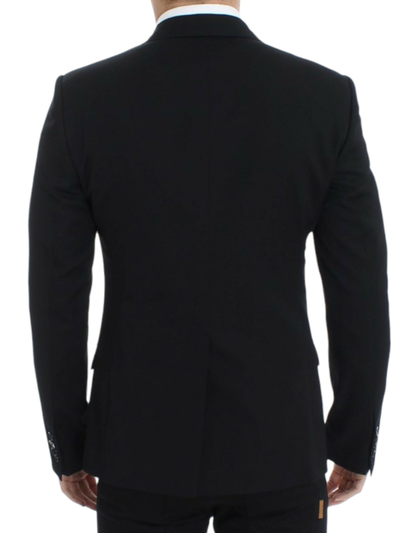 Elegant Slim Fit Black Wool Blazer