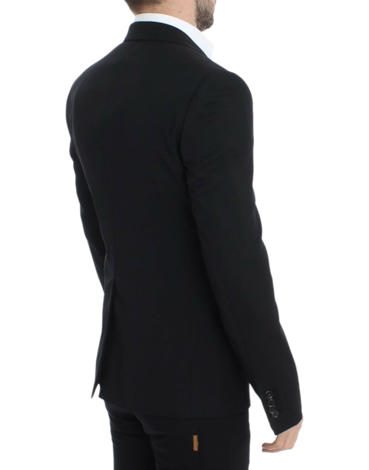 Elegant Slim Fit Black Wool Blazer