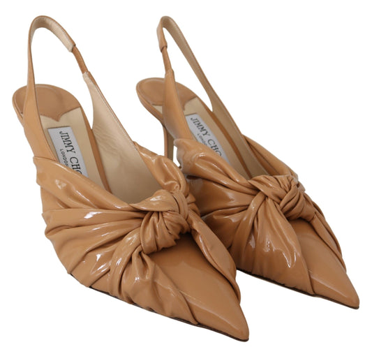Caramel Brown Leather Annabell 85 Pumps