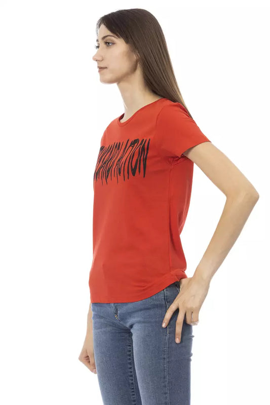 "Red Cotton Women T-Shirt"