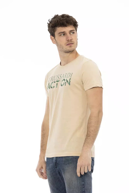 Beige Cotton Men's T-Shirt