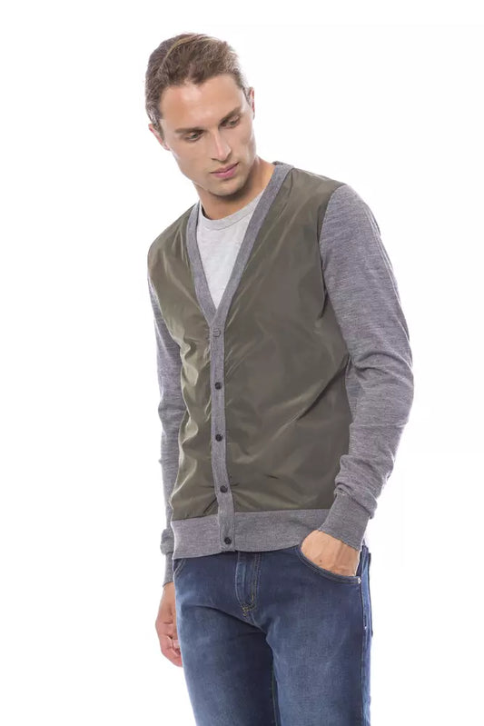 Gray Wool Men's Cardigan