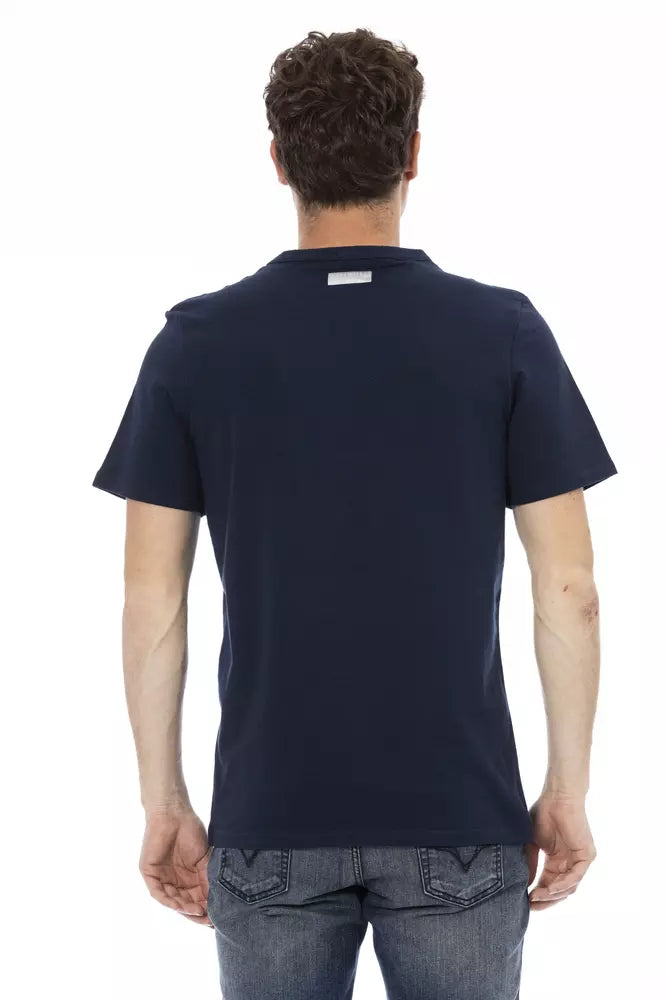 Blue Cotton Men T-Shirt