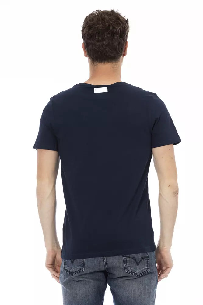 Blue Cotton Men T-Shirt