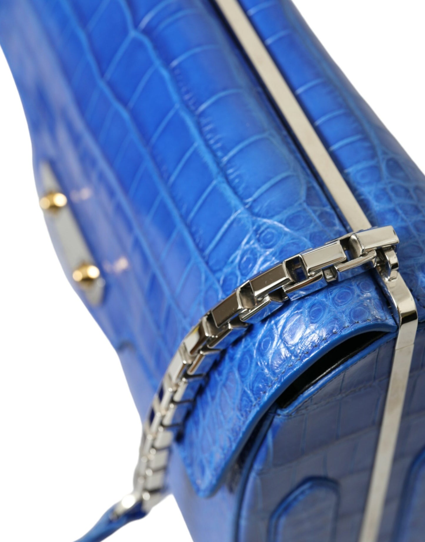 Blue Exotic Leather Neo Classic Small Shoulder Bag