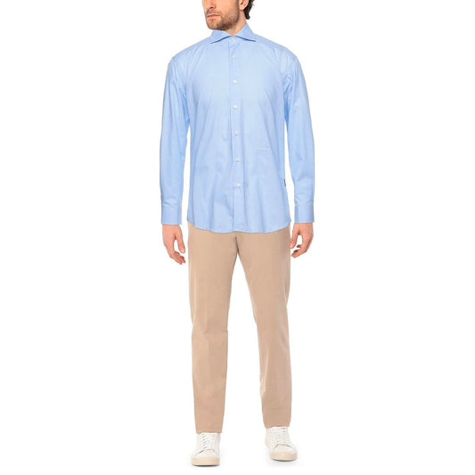 Light Blue Cotton Men Shirt