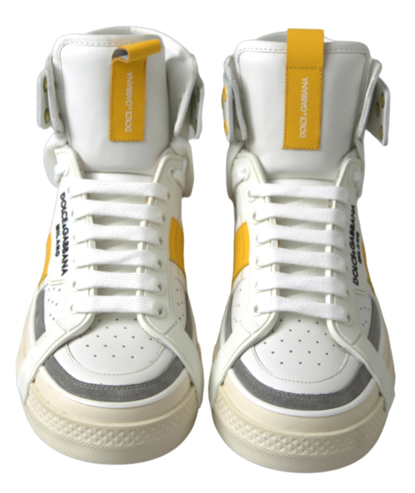 High-Top Perforated Leather Sneakers