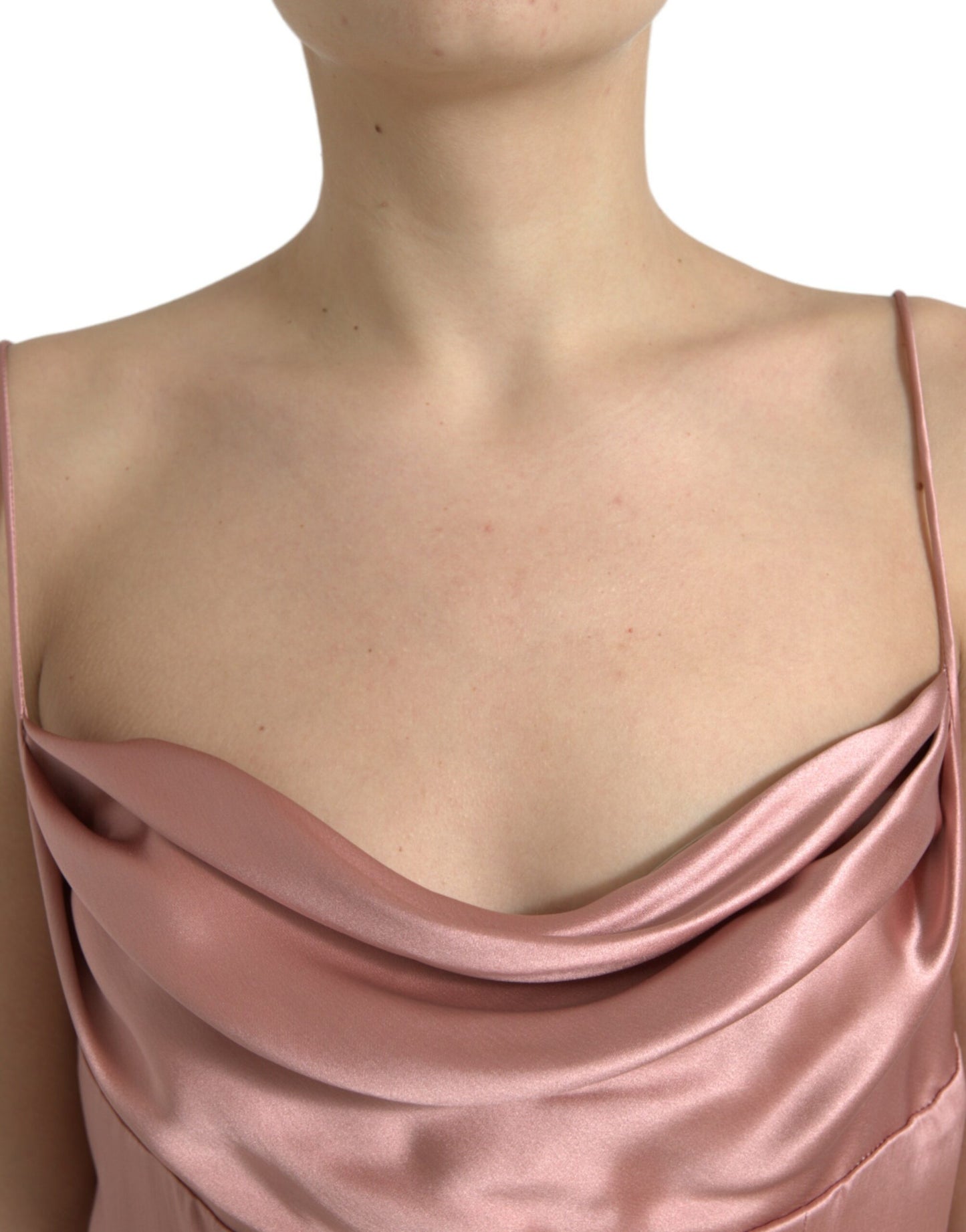 Elegant Long Silk Gown in Pink
